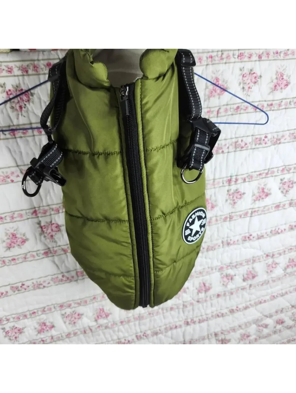 V-PET-B-R Dog Puffer Vest Harness Winter Coat Warm Padded Apparel XL